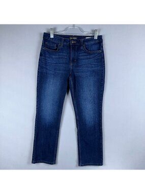 Lee Straight Leg Jeans Womens Size 10 Mid-Rise Regular Fit Denim Dark Wash Blue